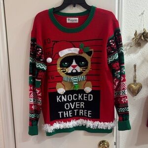 Red Christmas Cat Sweater